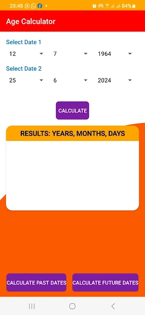 Age and Dates Caculator Screenshot 0