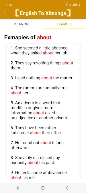 English To Xitsonga Dictionary Screenshot 2