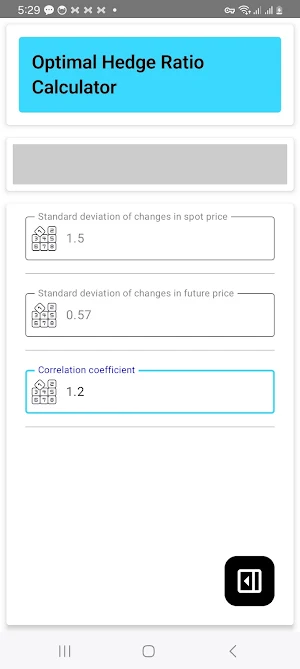 Optimal Hedge Ratio Calculator Screenshot 3