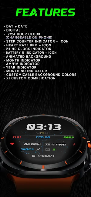Darkwave - Animated Watch Face Screenshot 3