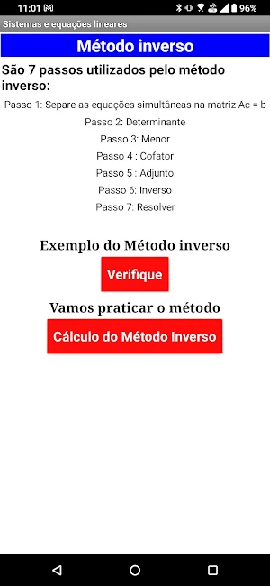 Sistemas e equações lineares Screenshot 1