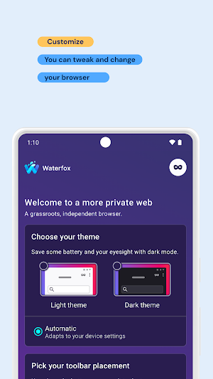 Waterfox: Privacy Web Browser Screenshot 0