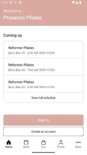 Prosecco Pilates Screenshot 1