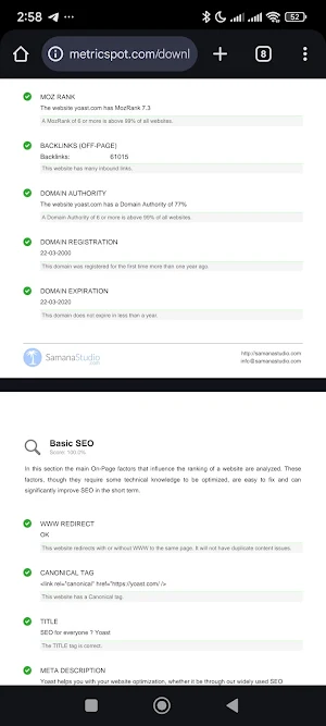 SEO Site Scanner. GEO + Links Screenshot 1