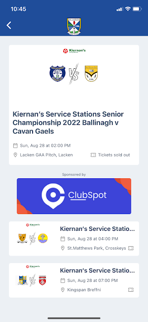 Cavan Gaels GAA Screenshot 1