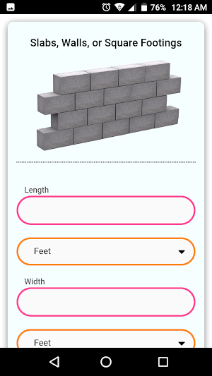 Concrete Mixing Calculator for Building Screenshot 1