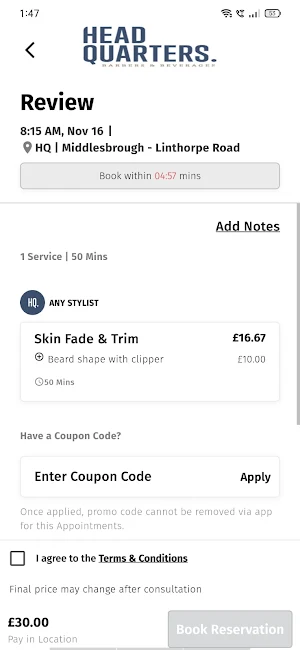 Head Quarters Barbers Screenshot 3