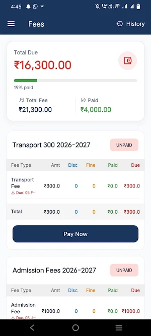 D.C Convent Parent App Screenshot 2