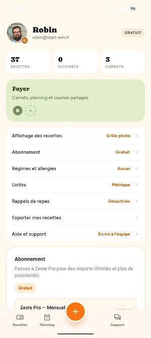 Zeste - Carnet de recettes Screenshot 1