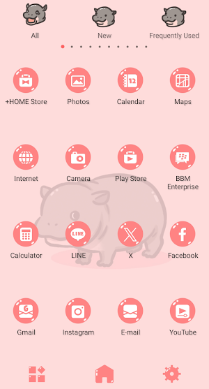 Pygmy Hippo Baby Theme +HOME Screenshot 2