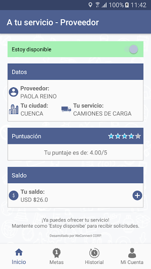 A tu servicio - Proveedor Screenshot 0