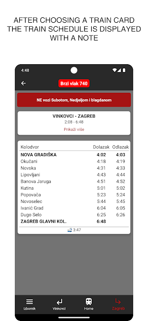 Nova Gradiška train timetable Screenshot 3