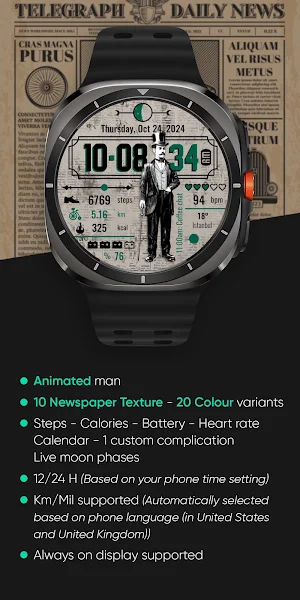 Newspaper Time - Watch Face Screenshot 3