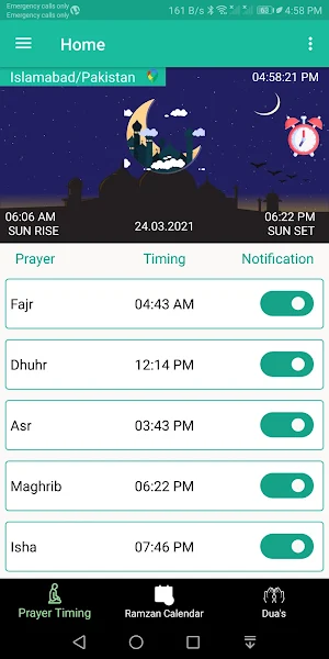 Ramzan Calendar 2021 - Prayer Timings & Duas Screenshot 1
