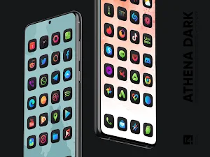 Athena Dark Icon Pack - Dark Squircle Icons Screenshot 0