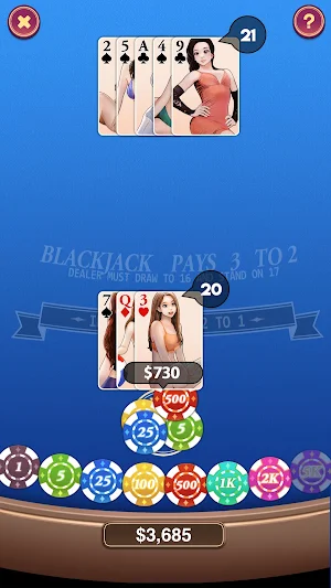 Sexy blackjack girls: make 21 Screenshot 2