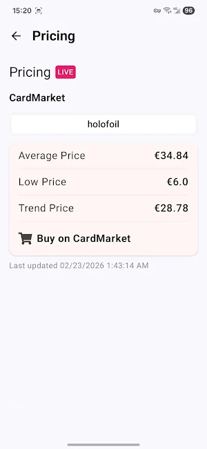 Cardexy:TCG Card Value Scanner Screenshot 3