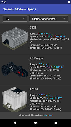Sariel's Motors Specs Screenshot 2