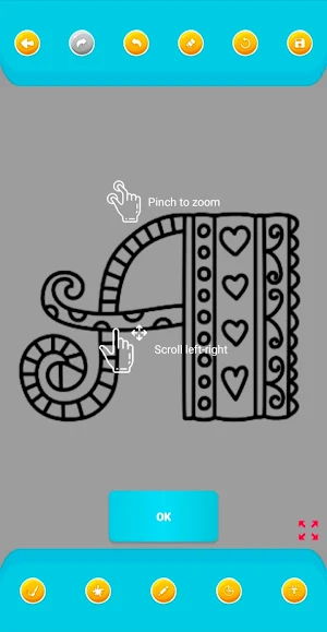 Alphabet Coloring doodle Screenshot 2