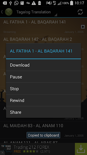 Quran Filipino MP3 Translation Screenshot 3