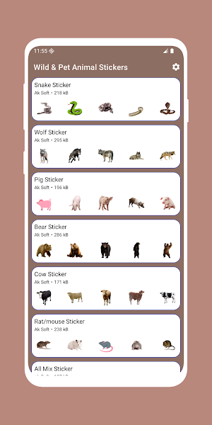 Wild & Pet Animal Stickers Screenshot 2