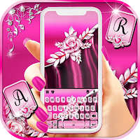 Pink Luxury Rose Keyboard Back