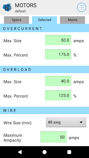 Motor Calculator Screenshot 3