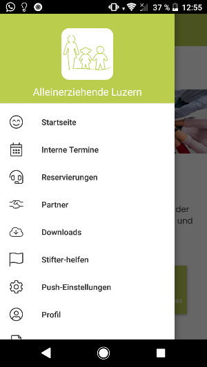 Alleinerziehende Luzern Screenshot 2