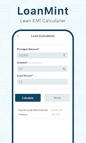 LoanMint - Loan EMI Calculator Screenshot 2