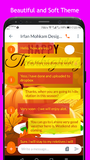 Thanksgiving SMS Dual Theme Screenshot 3