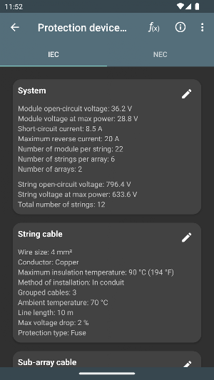 PV Calculations Screenshot 2
