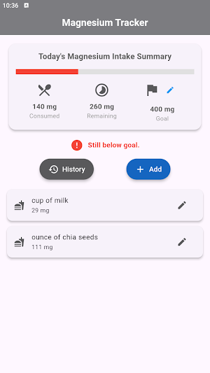 Magnesium Tracker Screenshot 0