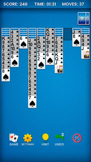 Spider Solitaire Screenshot 2
