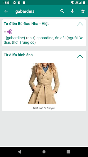 Portuguese Vietnamese Dictionary Screenshot 1