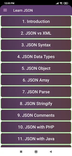 Learn JSON Screenshot 0