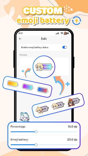 Cute Emoji Battery Widget Screenshot 2