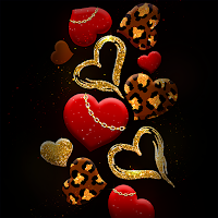 Lovely Gold Heart - Wallpaper