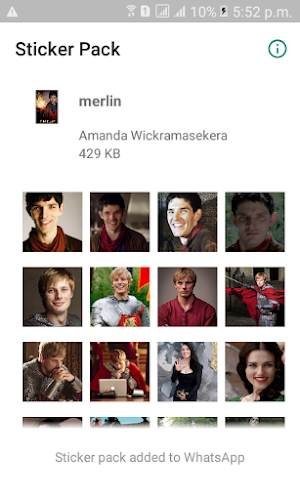 Fan Made Stickers of Merlin for WhatsApp Screenshot 0