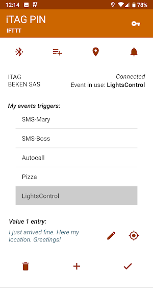 iTAG PIN - IFTTT plus Screenshot 1