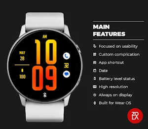 Orange Fire XL Watch Face Screenshot 1