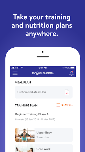 eVOLV Fitness App Screenshot 1