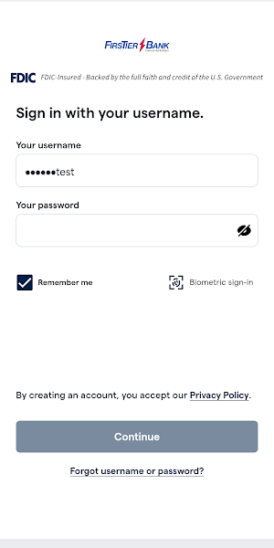 FirsTier Bank Screenshot 0