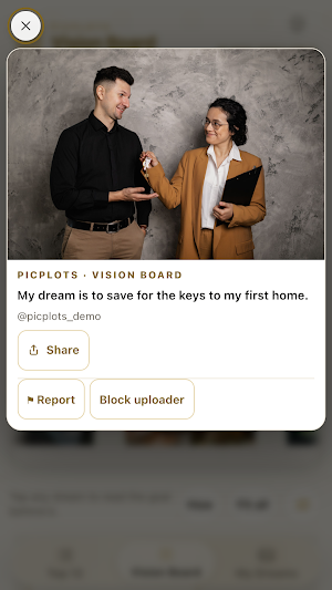 PicPlots: Public Vision Board Screenshot 2