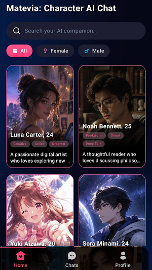Matevia: Character AI Chat Screenshot 3