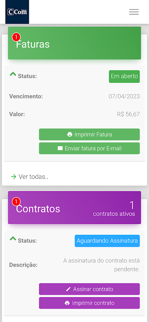 Cliente C-Com Screenshot 1