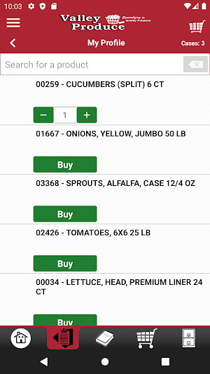 Valley Produce Mobile Ordering Screenshot 1