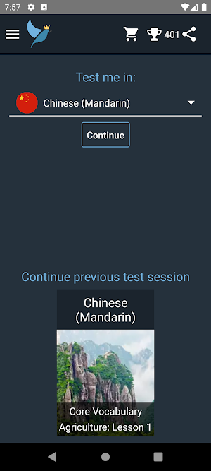 Mandarin Chinese Language Test Screenshot 0