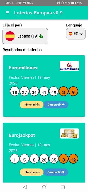 Euro Loterias Screenshot 2