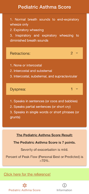 Pediatric Asthma Severity Score - Asthma Tracker Screenshot 1
