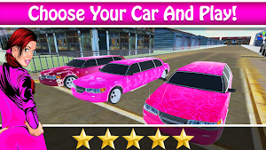 Pink Lady Limo Driver 2021 : Limousine Taxi Game Screenshot 2